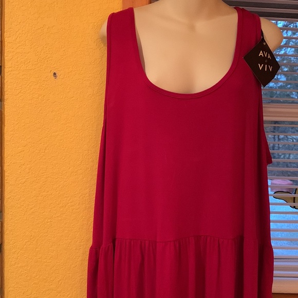 AVA & VIV dark pink long dress size 3X 24 waist/26 waist - Picture 2 of 7